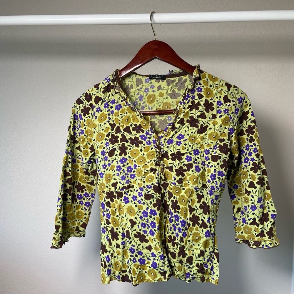 Loco Lindo Vintage Floral Top Small